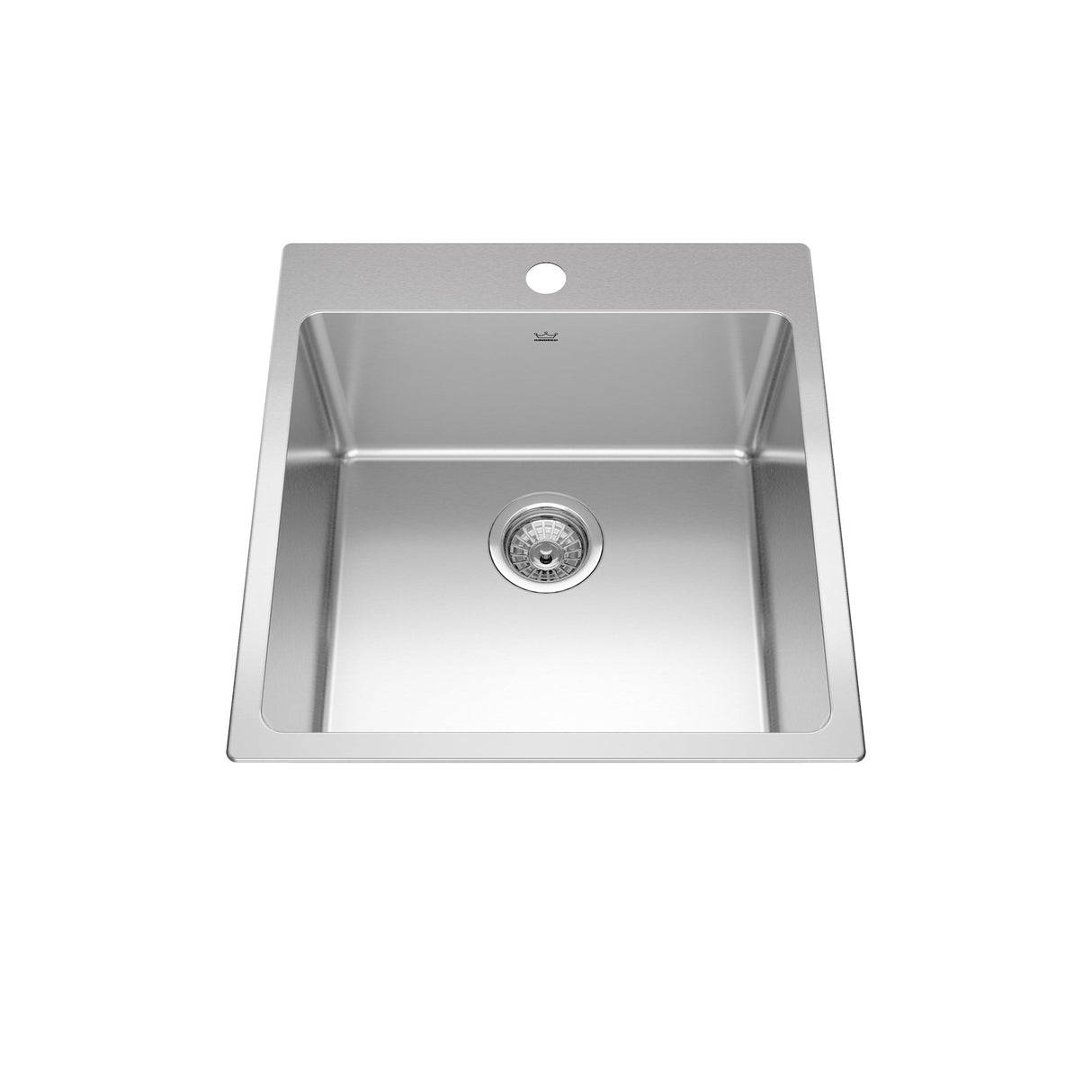 KINDRED BSL2120-9-1N Brookmore 20-in LR x 20.9-in FB x 9-in DP Drop in Single Bowl Stainless Steel Sink In Commercial Satin Finish