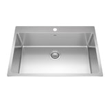 KINDRED BSL2131-9-1N Brookmore 31-in LR x 20.9-in FB x 9-in DP Drop in Single Bowl Stainless Steel Sink In Commercial Satin Finish