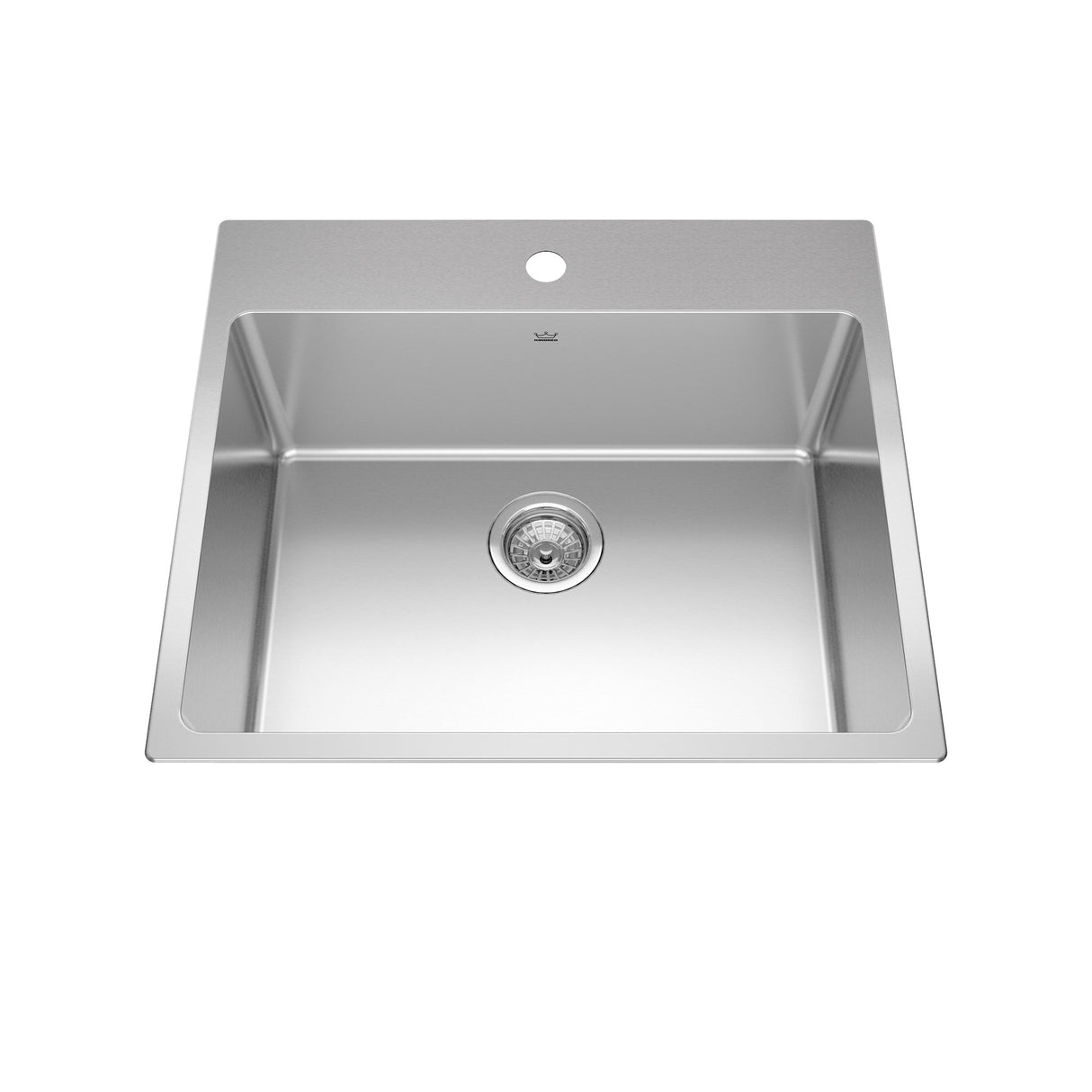 KINDRED BSL2225-9-1N Brookmore 25.1-in LR x 22.1-in FB x 9-in DP Drop in Single Bowl Stainless Steel Sink In Commercial Satin Finish