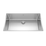 KINDRED BSU1832-9N Brookmore 32.5-in LR x 18.2-in FB x 9-in DP Undermount Single Bowl Stainless Steel Sink In Commercial Satin Finish