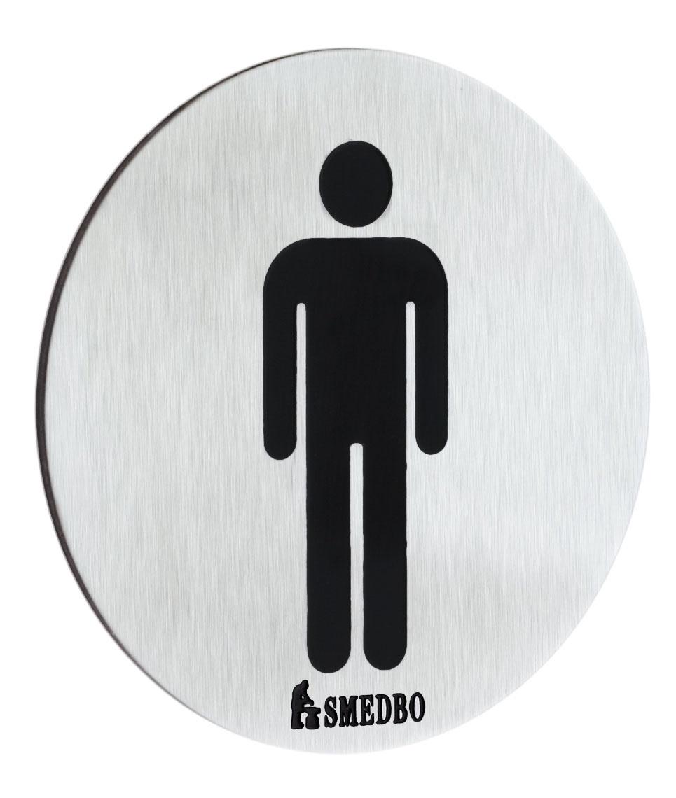 Smedbo Xtra WC Sign Gentleman Self-adhesive in Stainless Steel Brushed