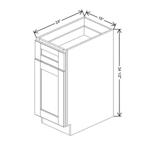 Charcoal 15" Base Cabinet with 1 Drawer and 1 Door - J&K Cabinetry