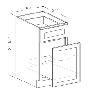 Poshhaus Cabinets S8 Shaker White TRASHCAN CABINET - 18
