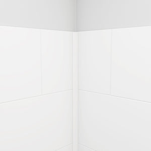 DreamLine DreamStone 36 in. D x 36 in. W Base and Wall Kit in White Traditional Subway Pattern