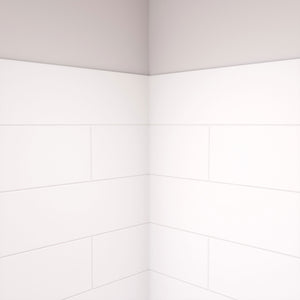 DreamLine DreamStone 36 in. D x 36 in. W Base and Wall Kit in White Modern Subway Pattern