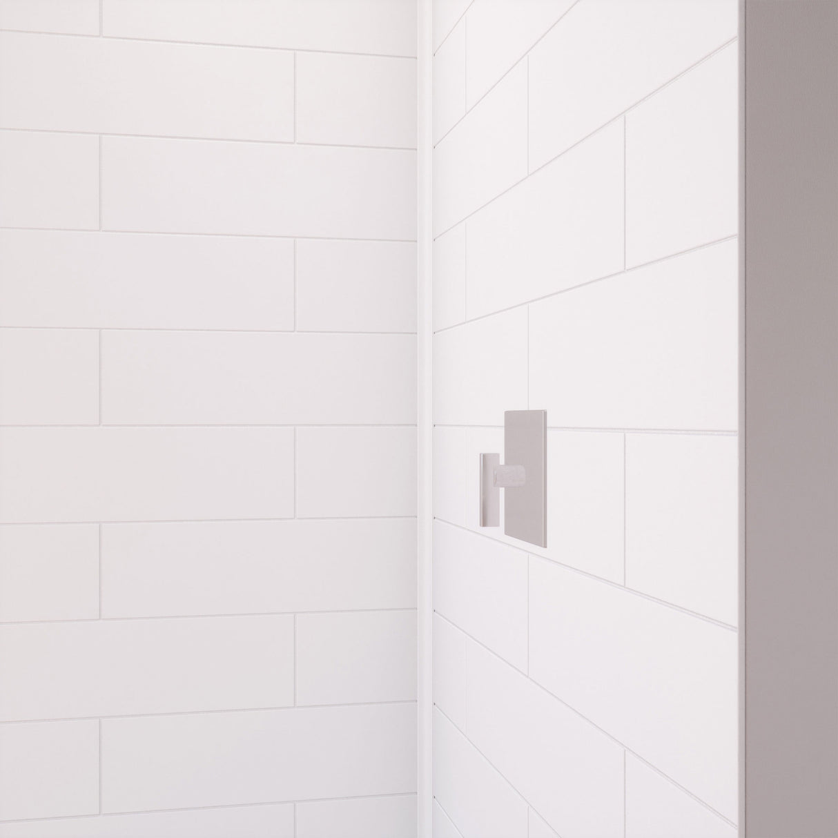 DreamLine DreamStone 36 in. D x 36 in. W Base and Wall Kit in White Modern Subway Pattern