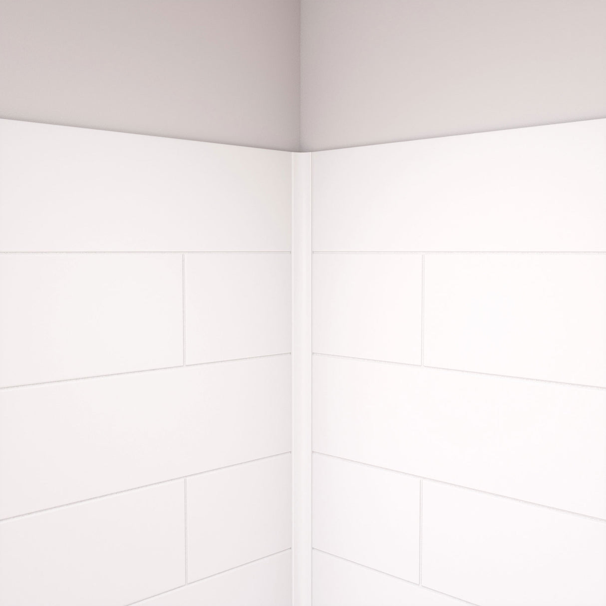 DreamLine DreamStone 36 in. D x 36 in. W Base and Wall Kit in White Modern Subway Pattern