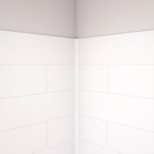 DreamLine DreamStone 36 in. D x 36 in. W Base and Wall Kit in White Modern Subway Pattern