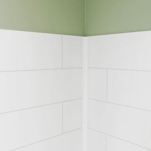DreamLine DreamStone 34 in. D x 42 in. W Base and Wall Kit in White Modern Subway Pattern