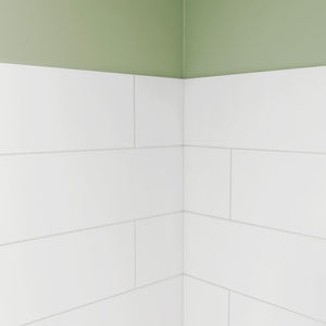 DreamLine DreamStone 42 in. D x 42 in. W Base and Wall Kit in White Modern Subway Pattern