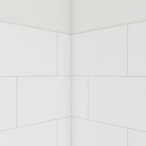 DreamLine DreamStone 32 in. D x 60 in. W Base and Wall Kit in White Traditional Subway Pattern