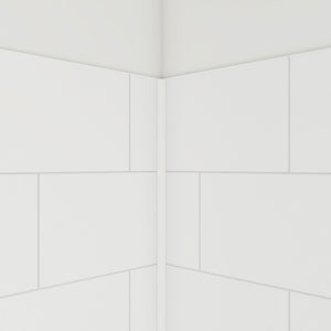 DreamLine DreamStone 32 in. D x 60 in. W Base and Wall Kit in White Traditional Subway Pattern