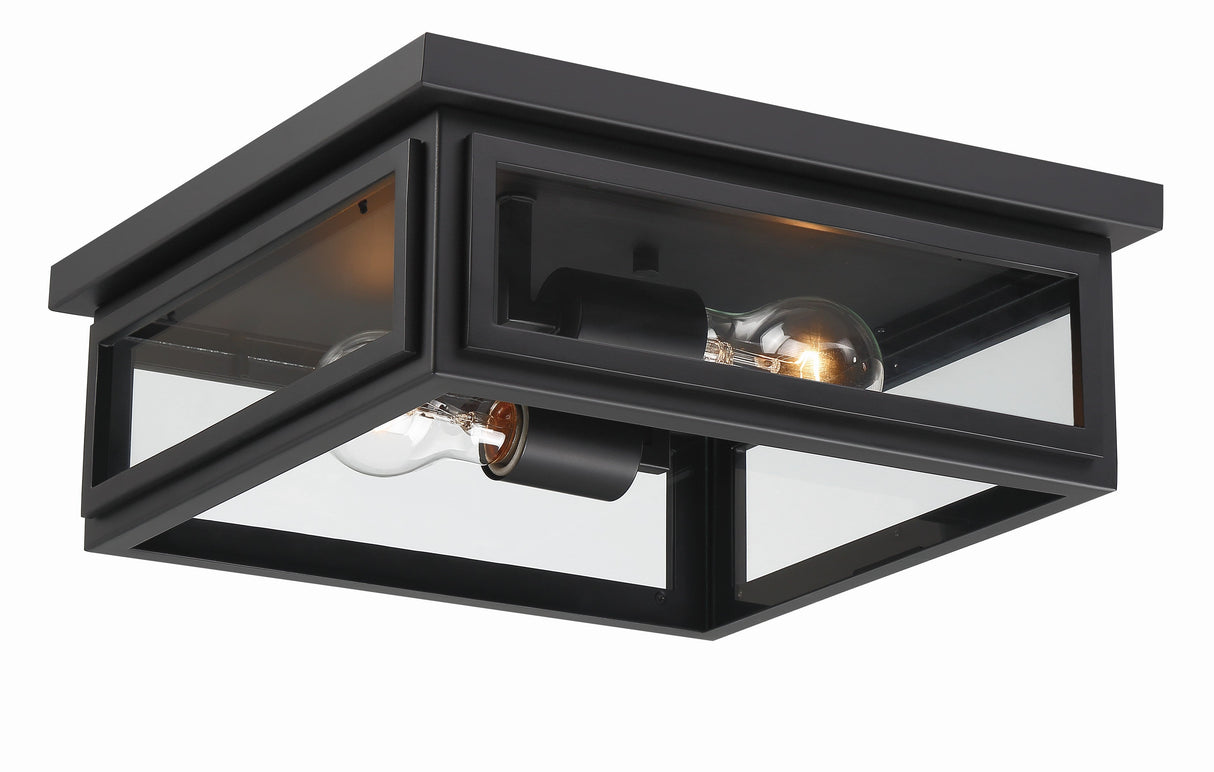 Byron 2 Light Matte Black Outdoor Flush Mount BYR-80100-MK