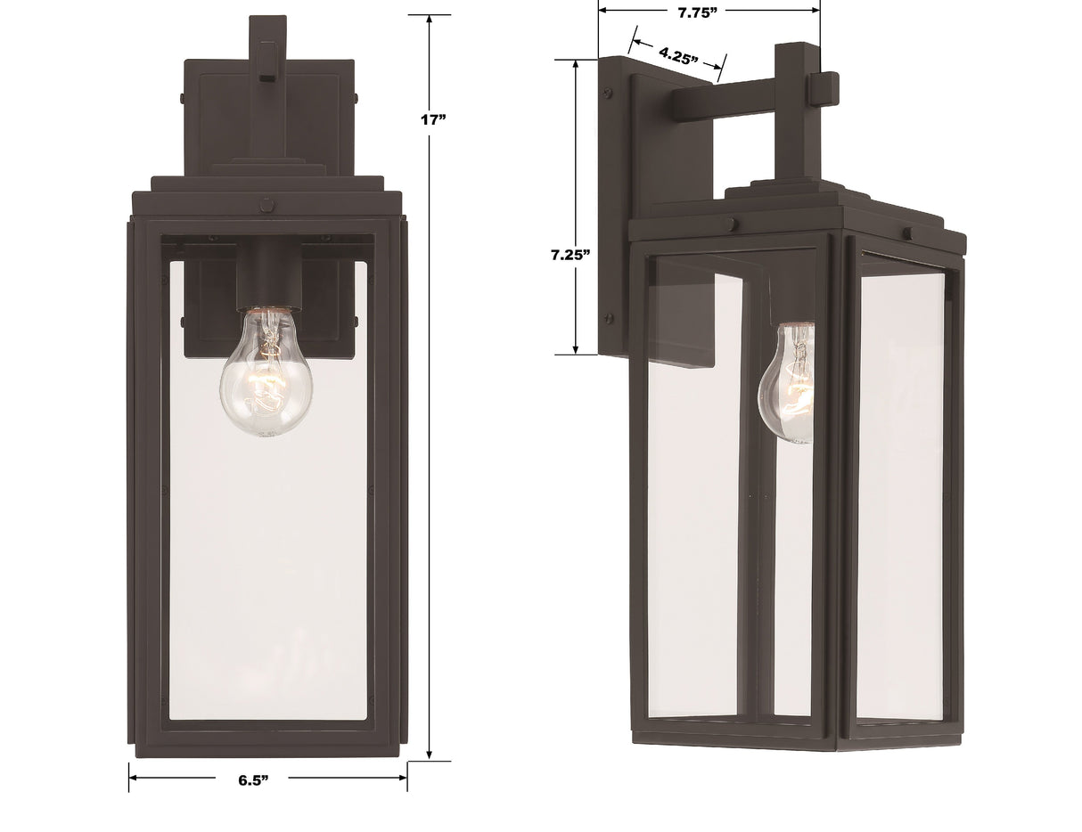 Byron 1 Light Matte Black Outdoor Sconce BYR-80102-MK