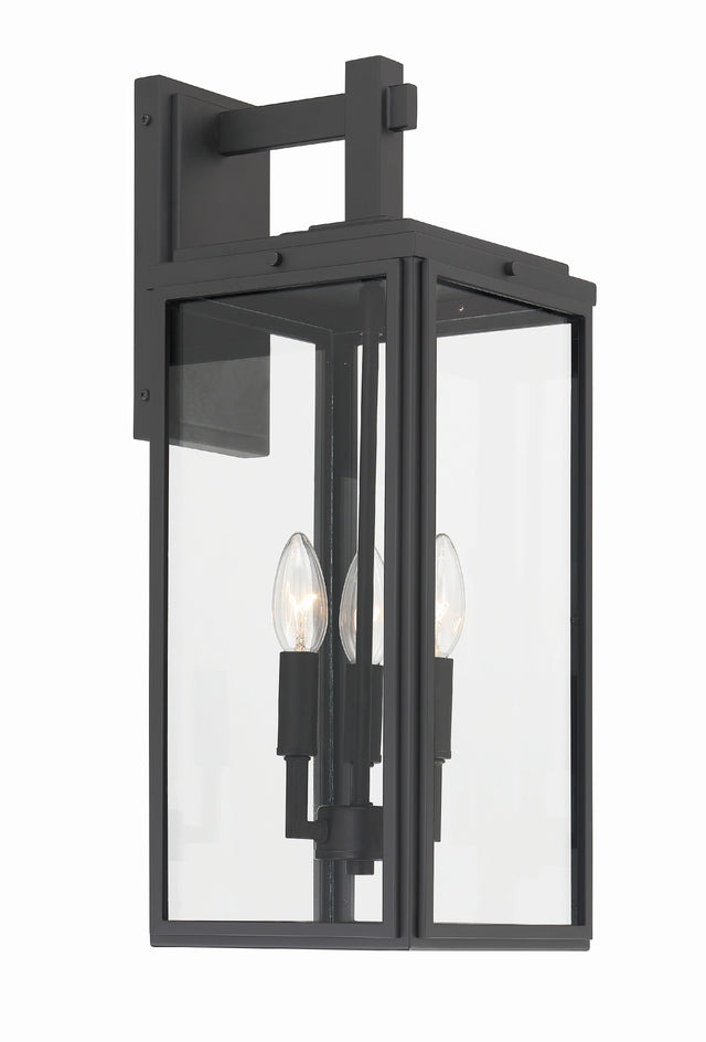 Byron 3 Light Matte Black Outdoor Sconce BYR-80103-MK