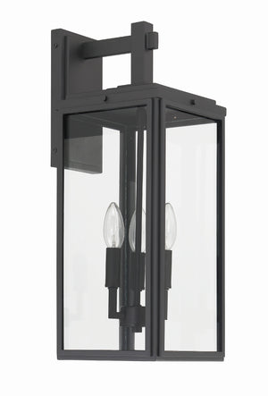 Byron 3 Light Matte Black Outdoor Sconce BYR-80103-MK