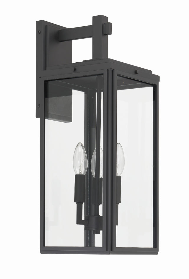 Byron 3 Light Matte Black Outdoor Sconce BYR-80103-MK