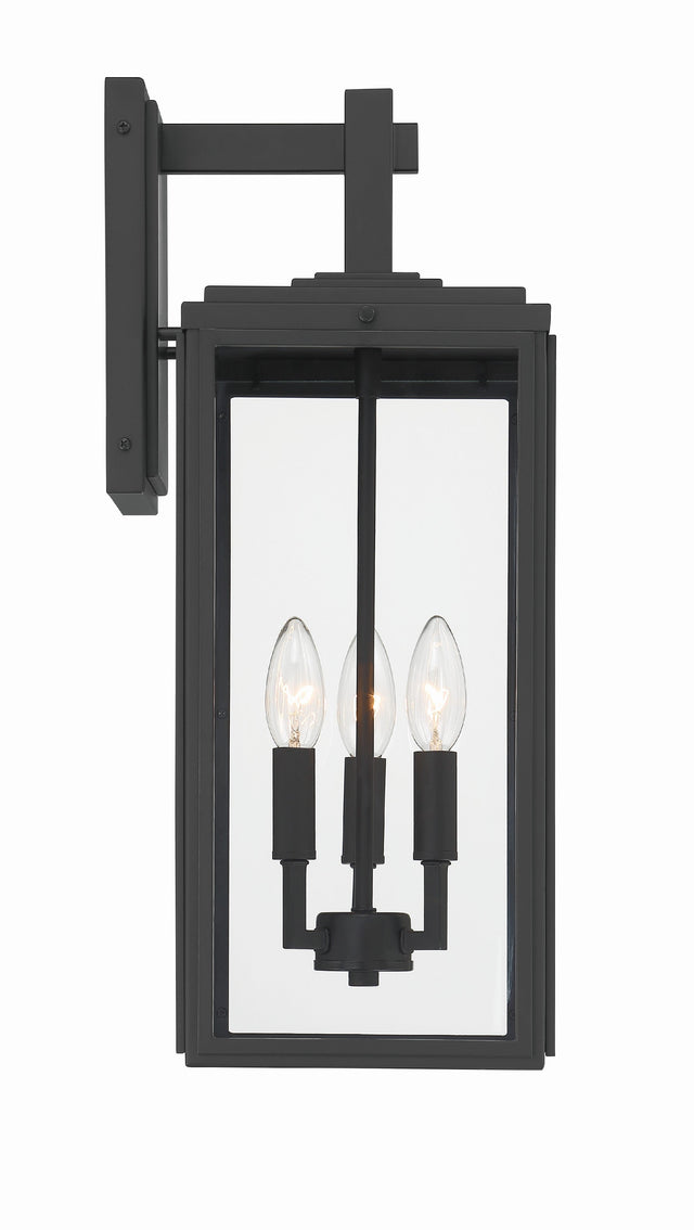 Byron 3 Light Matte Black Outdoor Sconce BYR-80103-MK