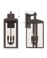 Byron 3 Light Matte Black Outdoor Sconce BYR-80103-MK