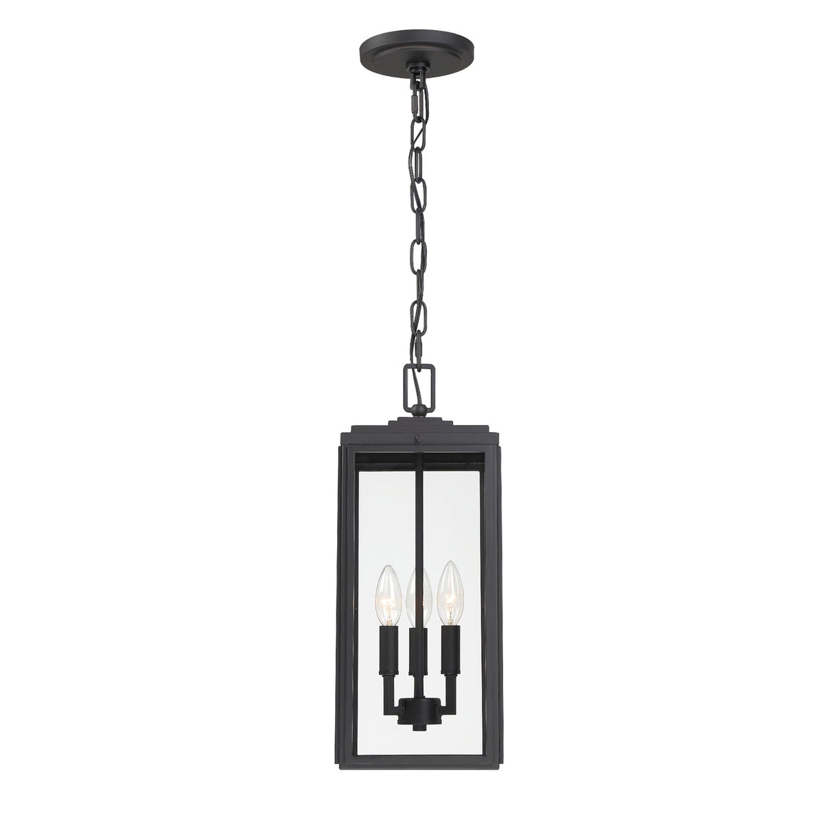 Byron 3 Light Matte Black Outdoor Pendant BYR-80105-MK