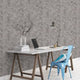 Eden Bardiglio 12"x15" Matte Chevron Porcelain Mosaic Tile room shot working table view