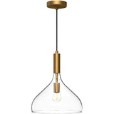 Alora PD532312AGCL BELLEVIEW 12" PD AGED BRASS CLEAR GLASS CORD 72 1X60W E26