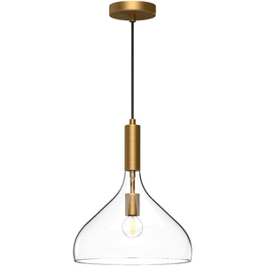 Alora PD532312AGCL BELLEVIEW 12" PD AGED BRASS CLEAR GLASS CORD 72 1X60W E26
