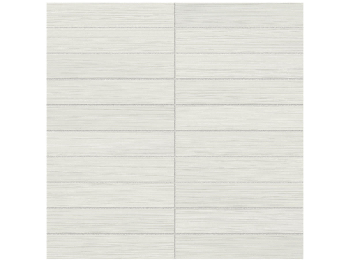 Anatolia Tile 1X6 Zera Annex Matte Bianco Stacked Mosaic. 1 Sheet = .96 Sq. Ft. 4501-0301-1 Bianco 1x6 - premium natural stone mosaic tile from Anatolia Tile, available at PoshHaus showroom in Keene, NH