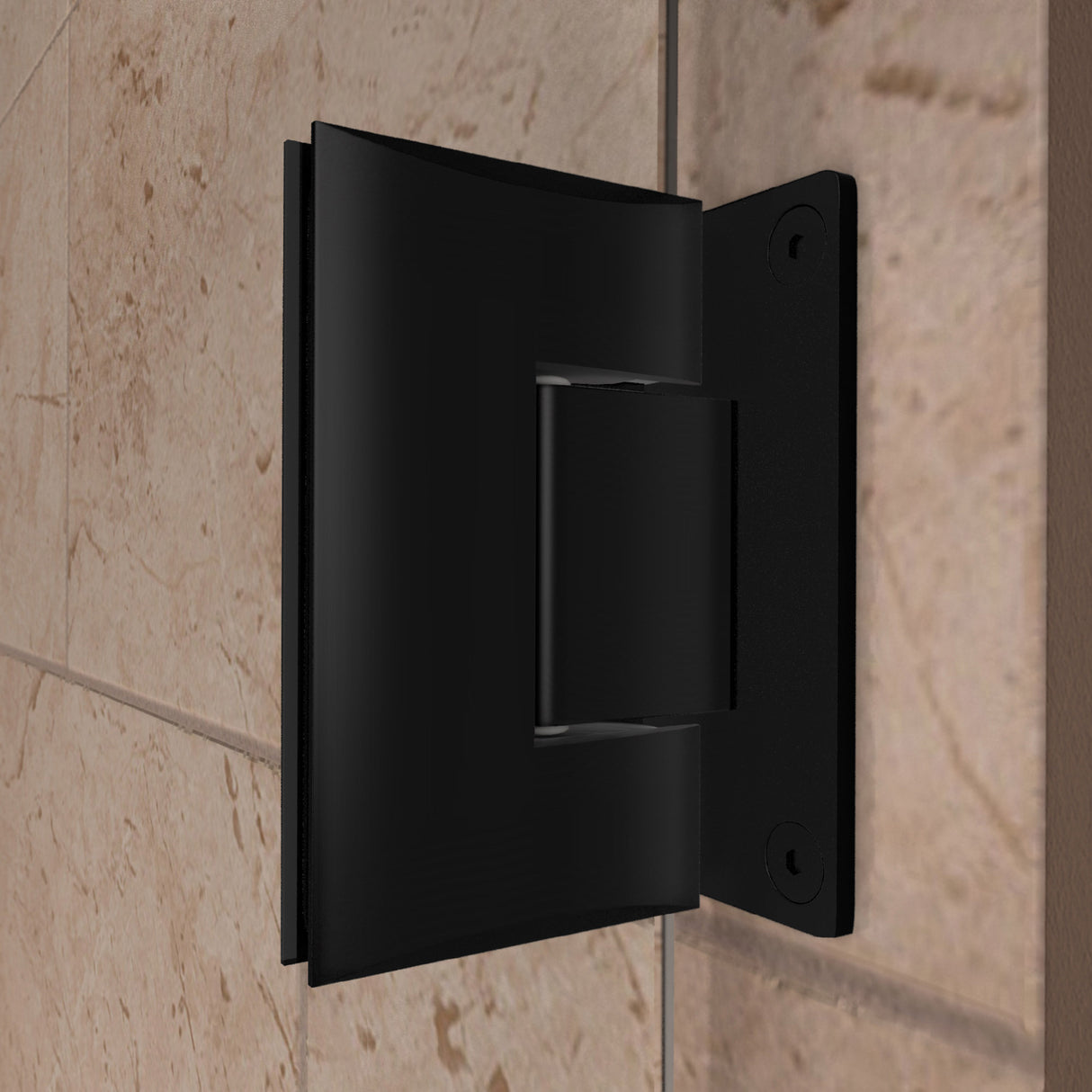 DreamLine Unidoor Plus 64-64 1/2 in. W x 72 in. H Frameless Hinged Shower Door with 36 in. Half Panel in Satin Black