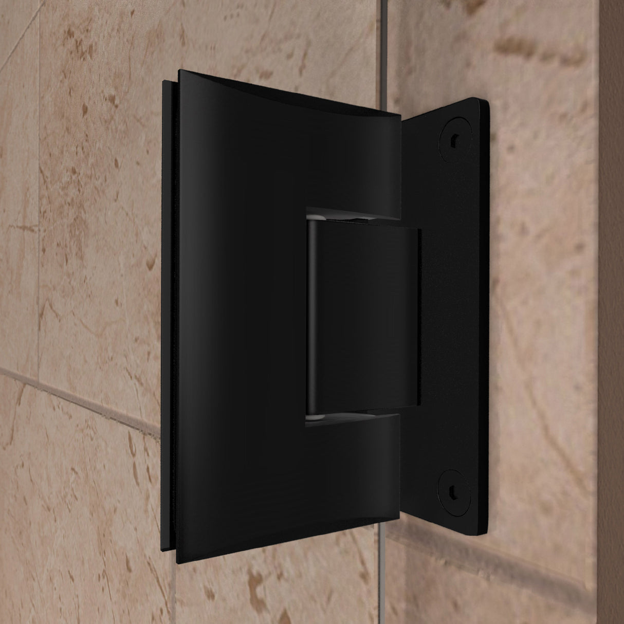 DreamLine Unidoor 44-45 in. W x 72 in. H Frameless Hinged Shower Door with Shelves in Satin Black
