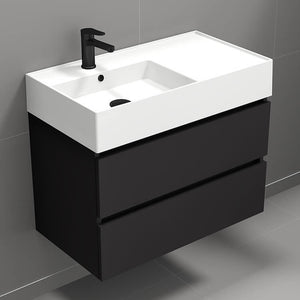 Bathroom Vanity, Modern, Black, 32", Wall Mounted