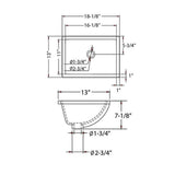 Blossom 18" x 13" Biscuit Rectangular Ceramic Undermount Sink With Overflow