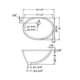 Blossom 19" x 16" White Oval Ceramic Undermount Sink With Overflow