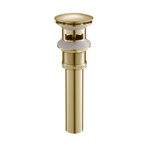 Blossom 1.25" Brushed Gold Brass Pop-Up Sink Drain With Overflow