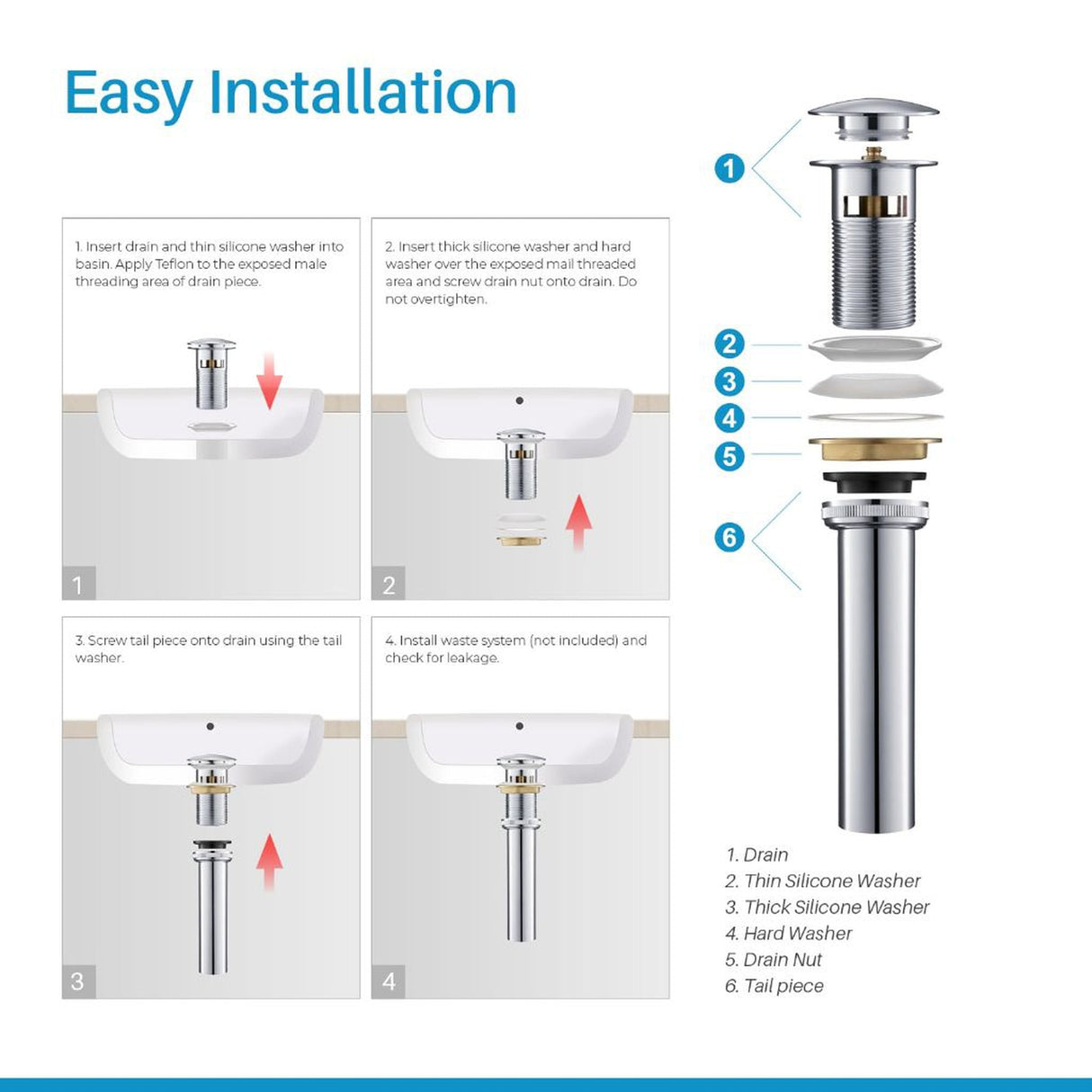 Blossom 1.25" Chrome Brass Pop-Up Sink Drain With Overflow