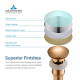 Blossom 1.25" Chrome Brass Pop-Up Sink Drain With Overflow