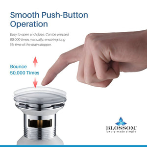 Blossom 1.25" Chrome Brass Pop-Up Sink Drain With Overflow