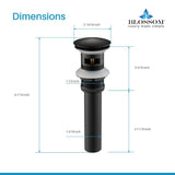 Blossom 1.25" Matte Black Brass Pop-Up Sink Drain With Overflow