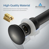 Blossom 1.25" Matte Black Brass Pop-Up Sink Drain With Overflow