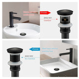 Blossom 1.25" Matte Black Brass Pop-Up Sink Drain With Overflow