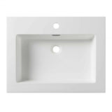 Blossom 20" x 18" White Rectangular Acrylic Vanity Top With Integrated Single Sink And Overflow