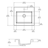 Blossom 20" x 18" White Rectangular Acrylic Vanity Top With Integrated Single Sink And Overflow