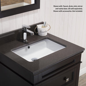 Blossom 24" x 22" Mocha Woodland Quartz Vanity Top With Backsplash