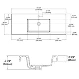 Blossom 48" x 18" White Rectangular Acrylic Vanity Top With Integrated Single Sink And Overflow