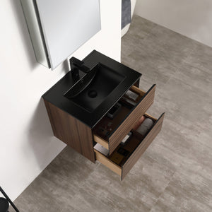 Blossom Annecy 24" Dark Walnut Strip Single Sink Vanity Base