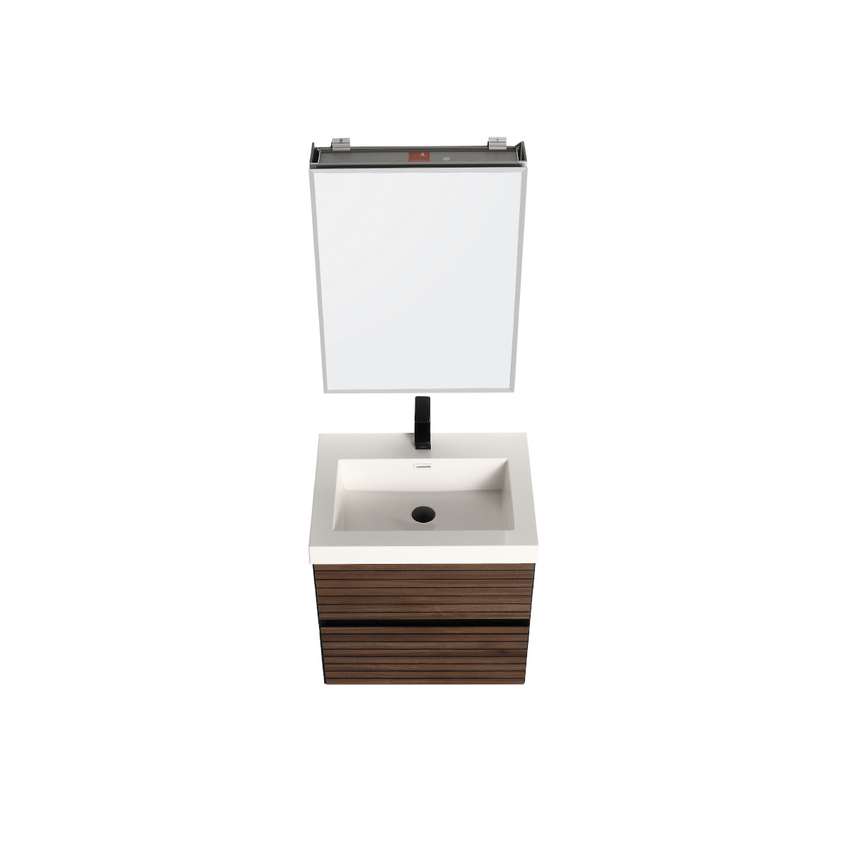 Blossom Annecy 24" Dark Walnut Strip Single Sink Vanity Base