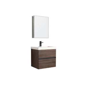 Blossom Annecy 24" Dark Walnut Strip Single Sink Vanity Base