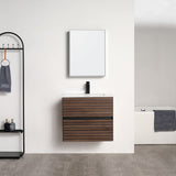 Blossom Annecy 24" Dark Walnut Strip Single Sink Vanity Base