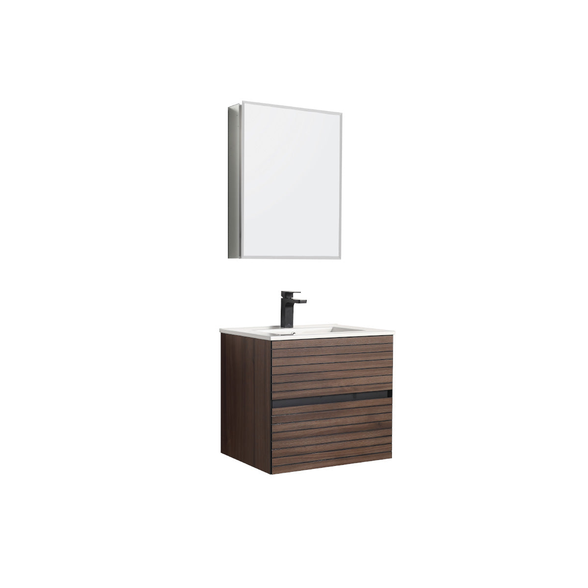 Blossom Annecy 24" Dark Walnut Strip Single Sink Vanity Base