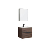 Blossom Annecy 24" Dark Walnut Strip Single Sink Vanity Base